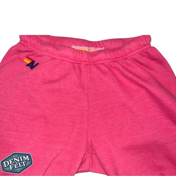Aviator Nation Women’s Pink/Yellow Bolt Stitch Sweatpants/Joggers | PRELOVED⚡️🩷 - Picture 6 of 11
